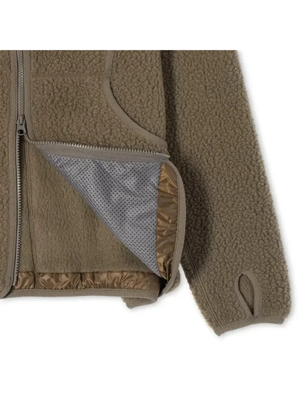 NEW Snow Peak Khaki Thermal Boa Fleece Jacket Small